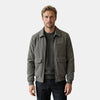 Men's Ribbed Zip Front Jacket with Utility Pockets