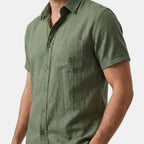 Men's Short Sleeve Button Up Shirt for Summer Wear