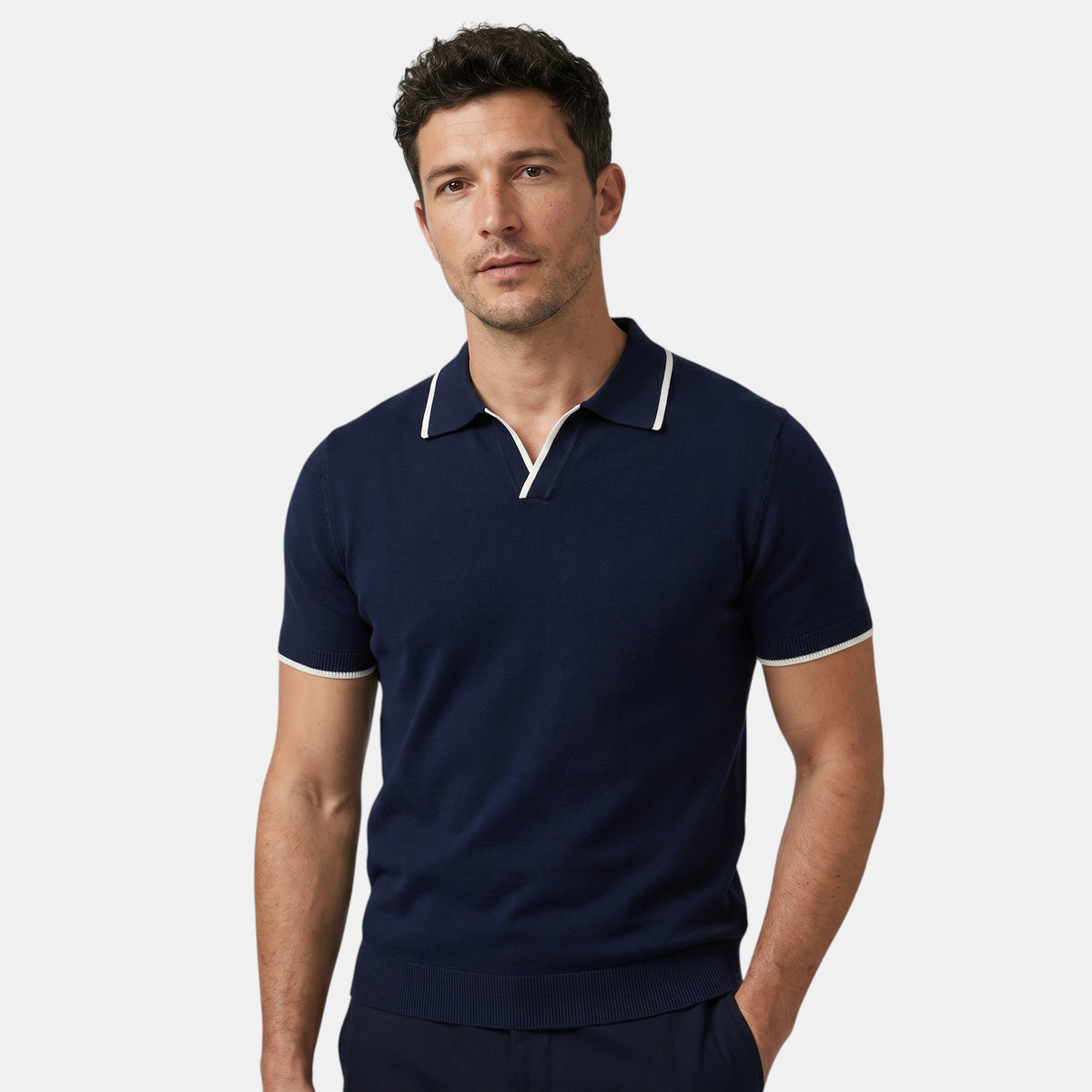 Polo manches courtes pour homme à coupe ajustée