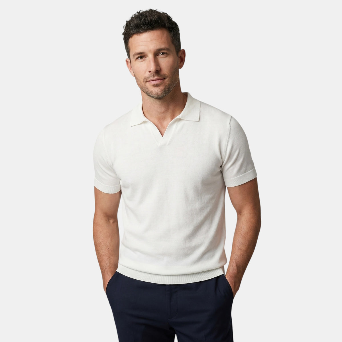 Polo manches courtes pour homme à coupe ajustée