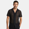 Men's Short Sleeve Resort Shirt with Open Collar