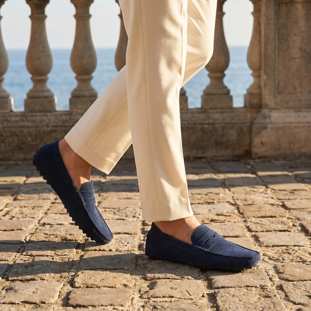 Mocassins à enfiler pour homme, chaussures penny classiques de conduite