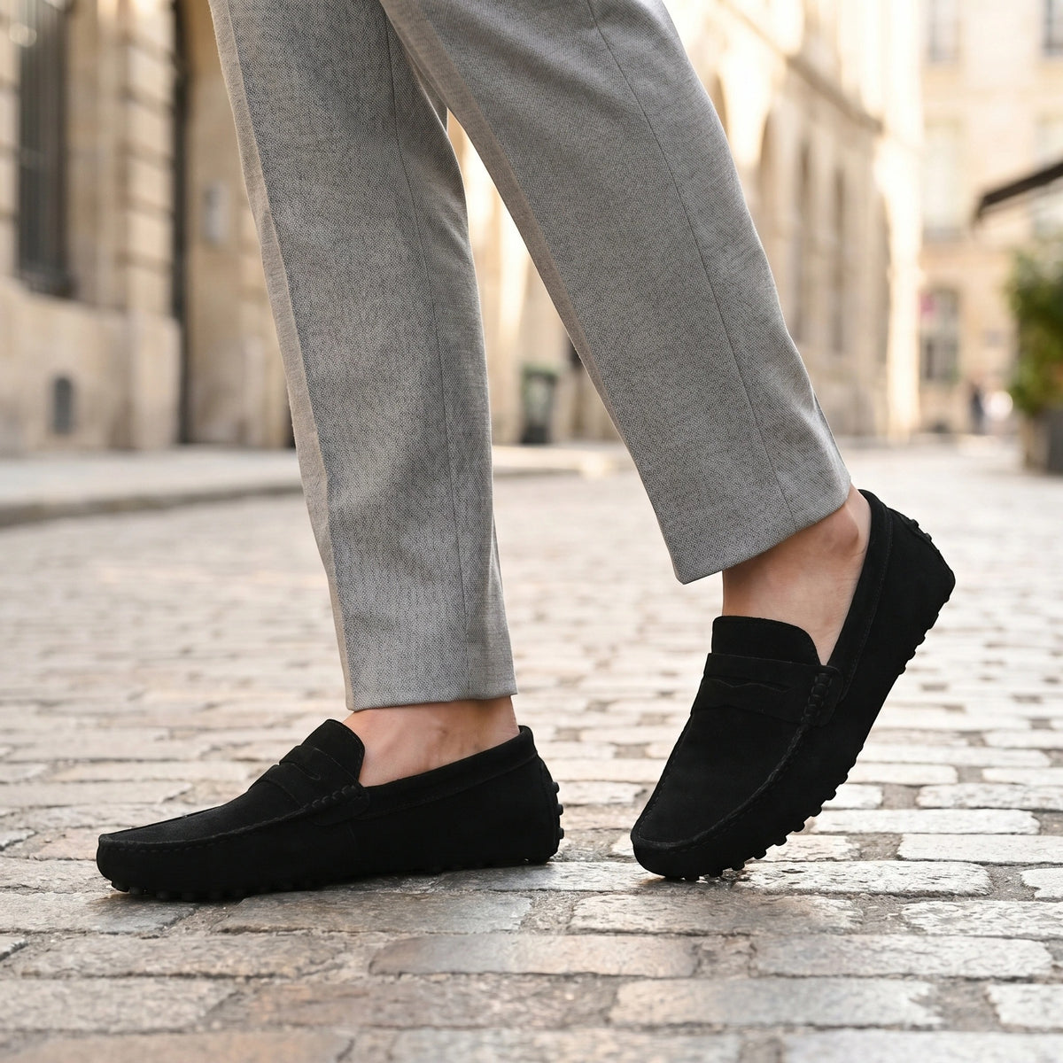 Mocassins à enfiler pour homme, chaussures penny classiques de conduite
