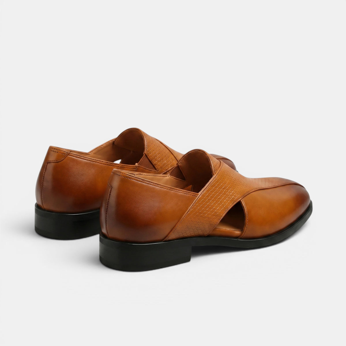 Mocassins à enfiler pour homme avec panneau embossé et bout carré