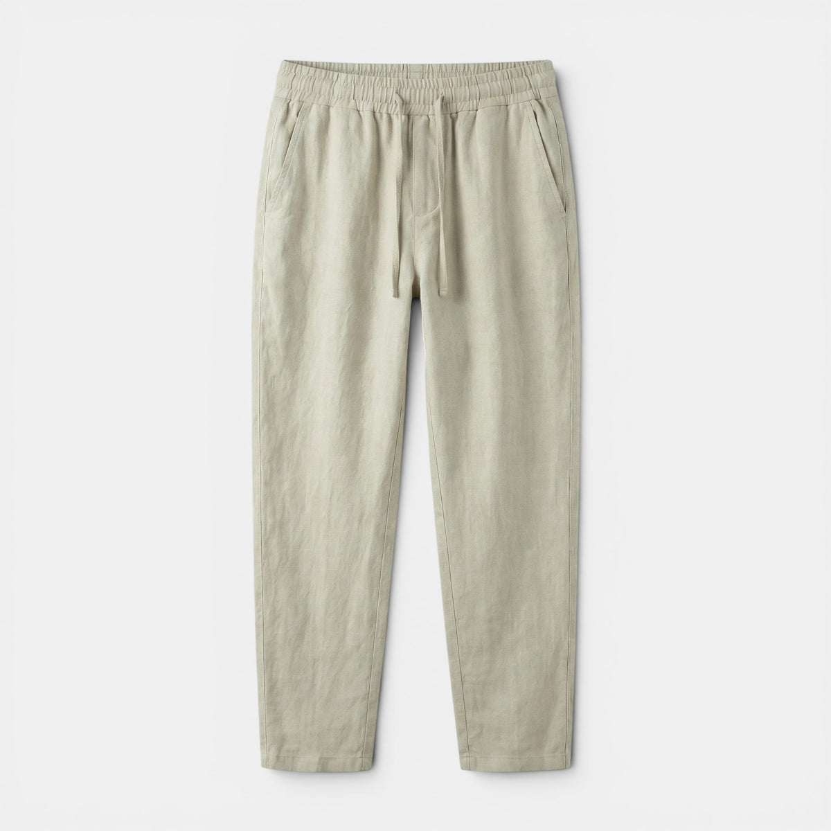 Men's Relaxed Fit Tapered Trousers with Elasticated Waistband and Drawstring