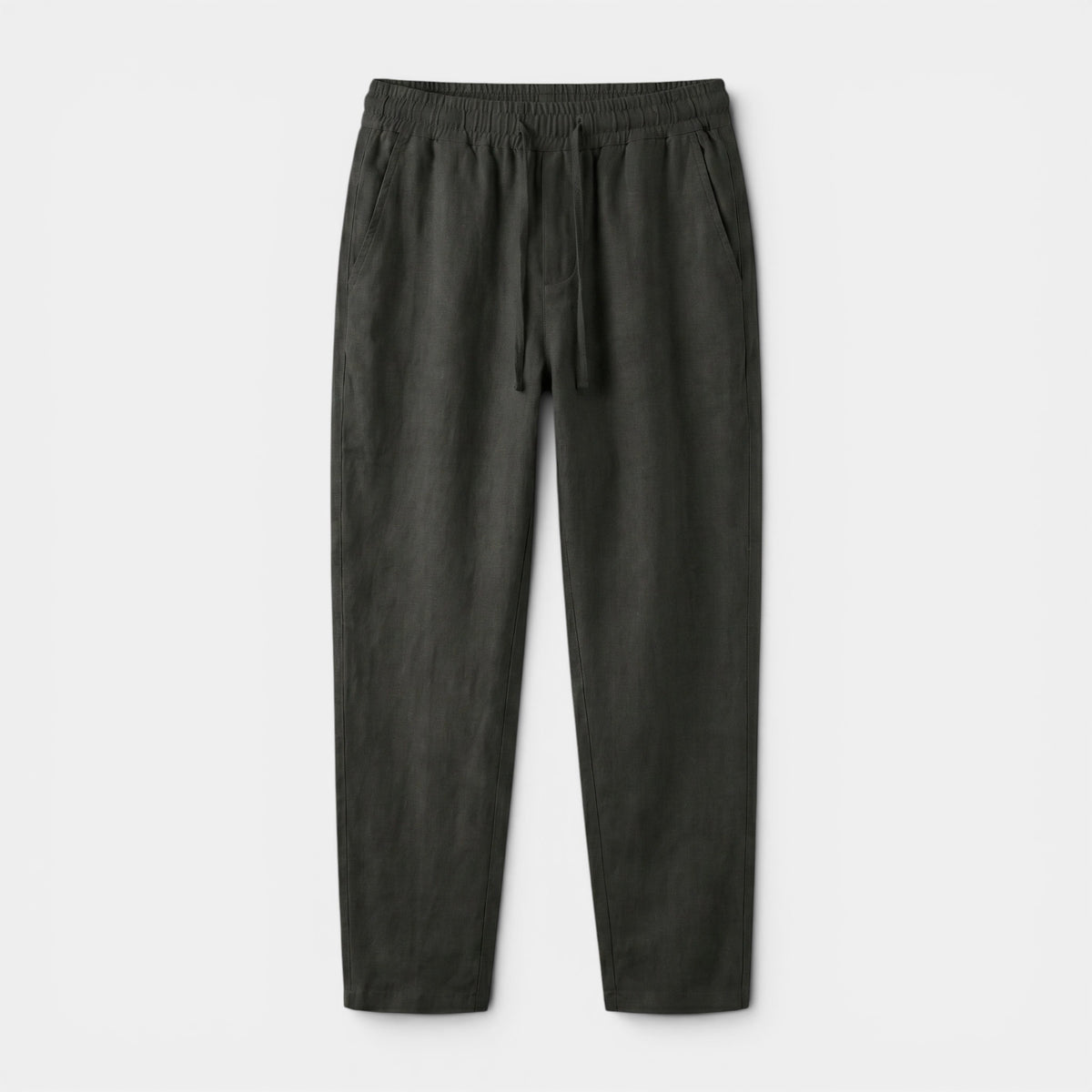 Pantalon fuselé décontracté pour homme avec taille élastiquée et cordon de serrage