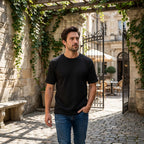 T-shirt texturé manches courtes pour homme à col rond