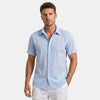 Men's Textured Short Sleeve Shirt with Button Front
