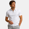 Men's Zip Neck Polo Shirt Slim Fit Short Sleeve
