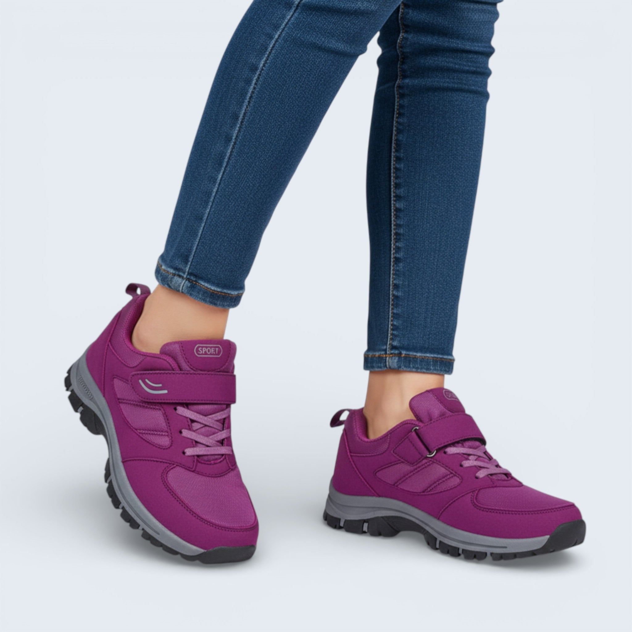 B&B Women's Easy-Fasten Walking Trainers – Comfortable Outdoor Grip