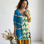 Women's Abstract Print Maxi Dress Relaxed Elegant Fit