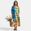 Women's Abstract Print Maxi Dress Relaxed Elegant Fit