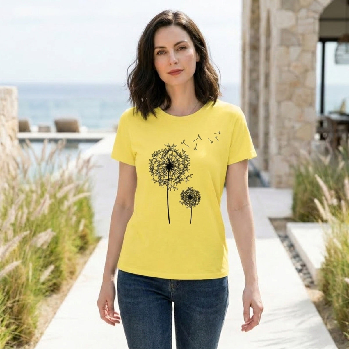 Women's Casual Graphic Crew Neck T Shirt