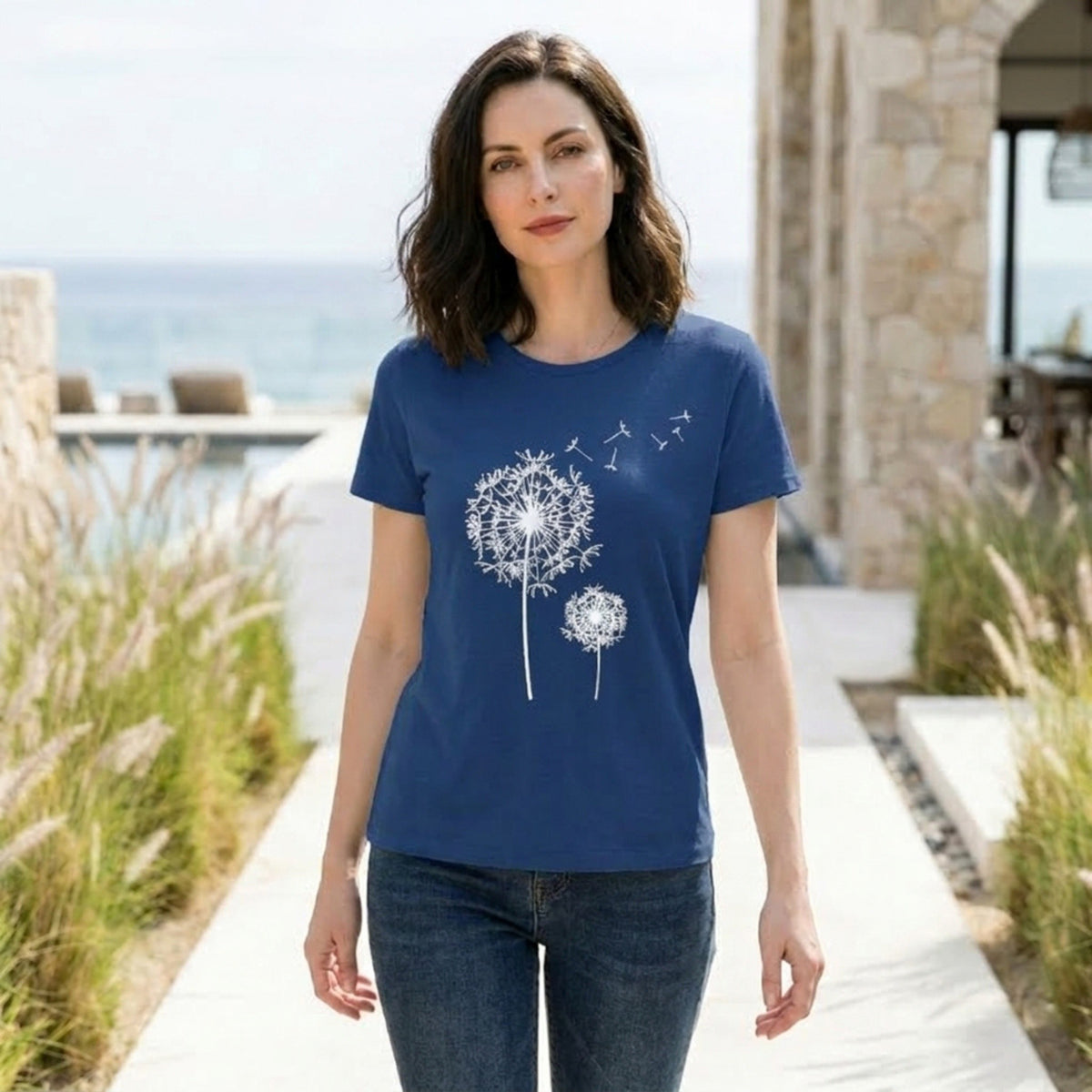 Women's Casual Graphic Crew Neck T Shirt