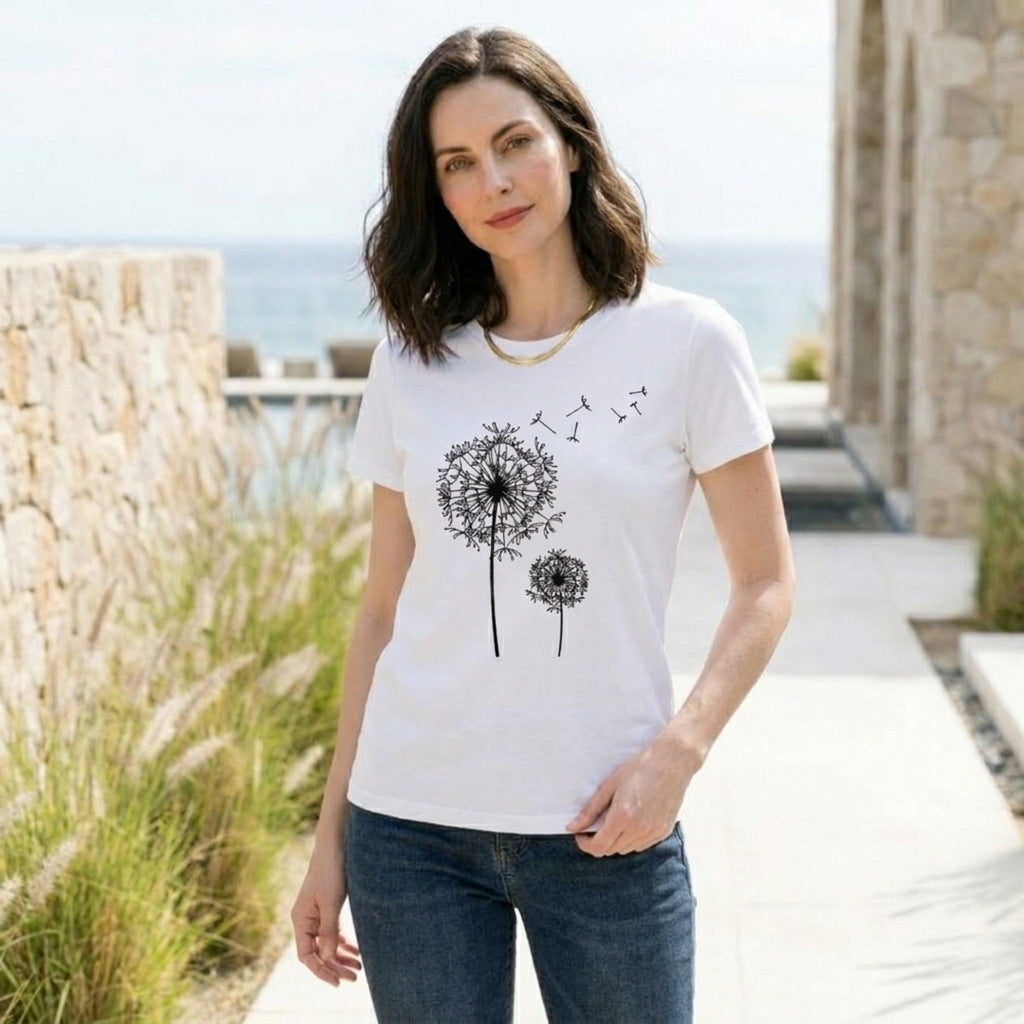 Women's Casual Graphic Crew Neck T Shirt