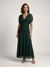 Women’s Elegant V-Neck Maxi Dress with Flowing Fit