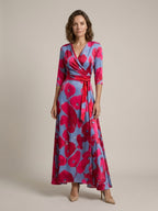 Women’s Floral Maxi Dress Elegant Wrap Style Evening Dress