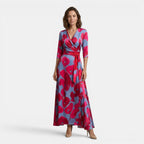 Women’s Floral Maxi Dress Elegant Wrap Style Evening Dress