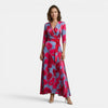 B&B | Women’s Floral Maxi Dress Elegant Wrap Style Evening Dress