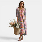 Robe maxi florale pour femmes, coupe décontractée élégante