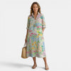 Women's Floral Midi Dress Relaxed Elegant Fit