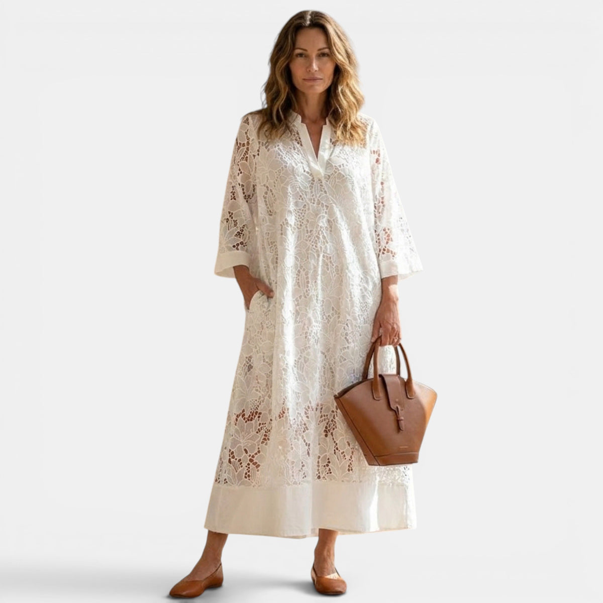 Women's Lace Maxi Dress Elegant Relaxed Fit