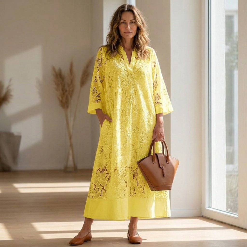Women's Lace Maxi Dress Elegant Relaxed Fit