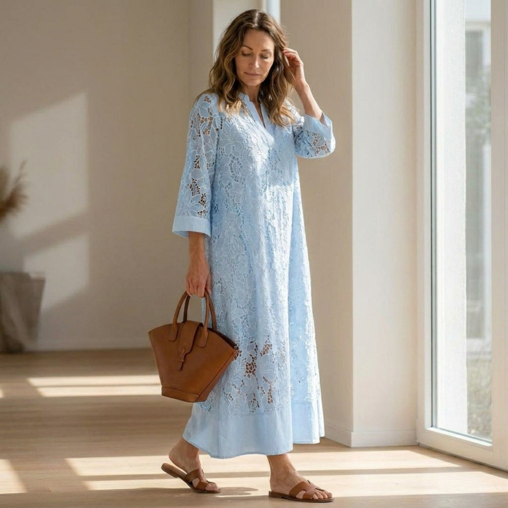 Women's Lace Maxi Dress Elegant Relaxed Fit