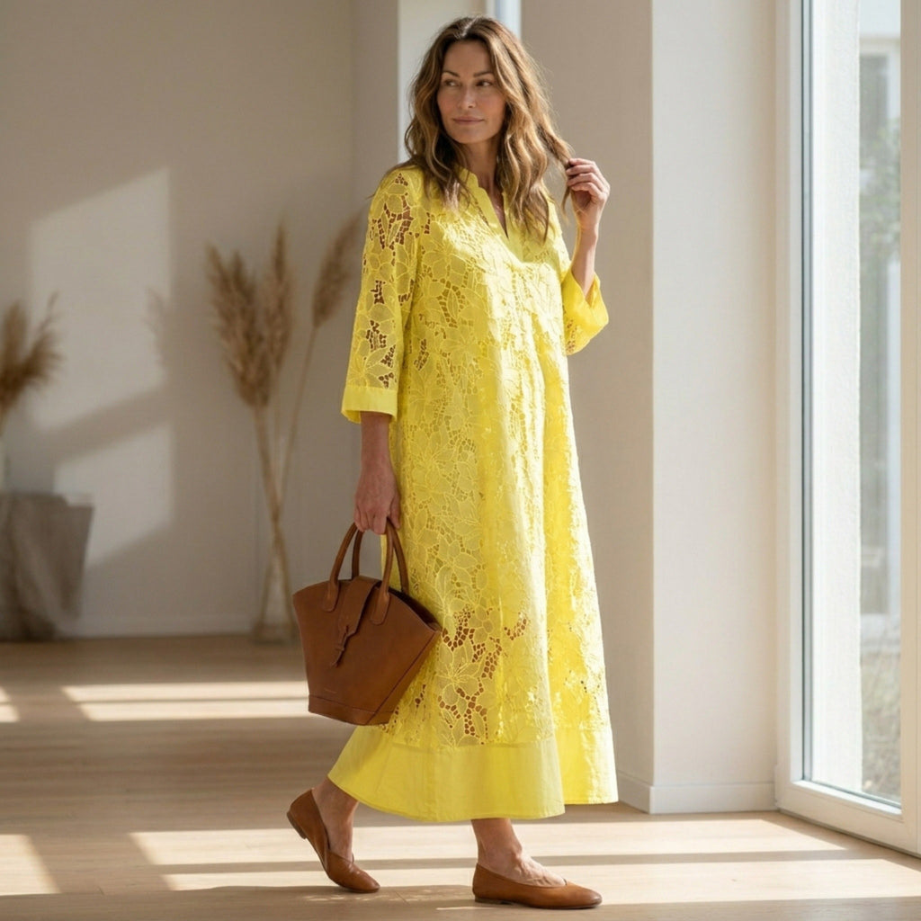 Women's Lace Maxi Dress Elegant Relaxed Fit