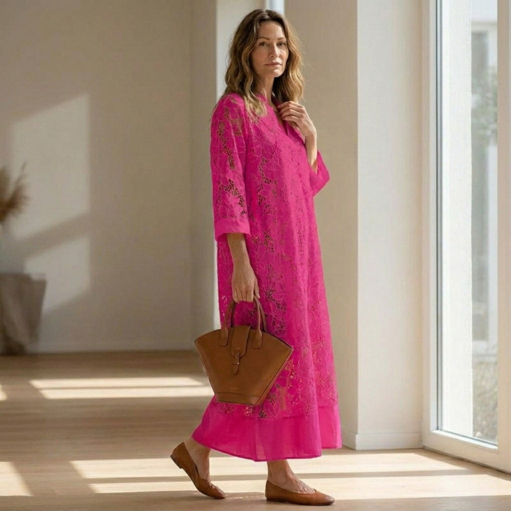 Women's Lace Maxi Dress Elegant Relaxed Fit