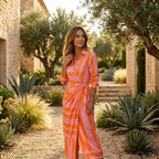Women's Leaf Print Maxi Dress Elegant Wrap Style