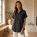 Chemise pour femme à manches courtes et boutons