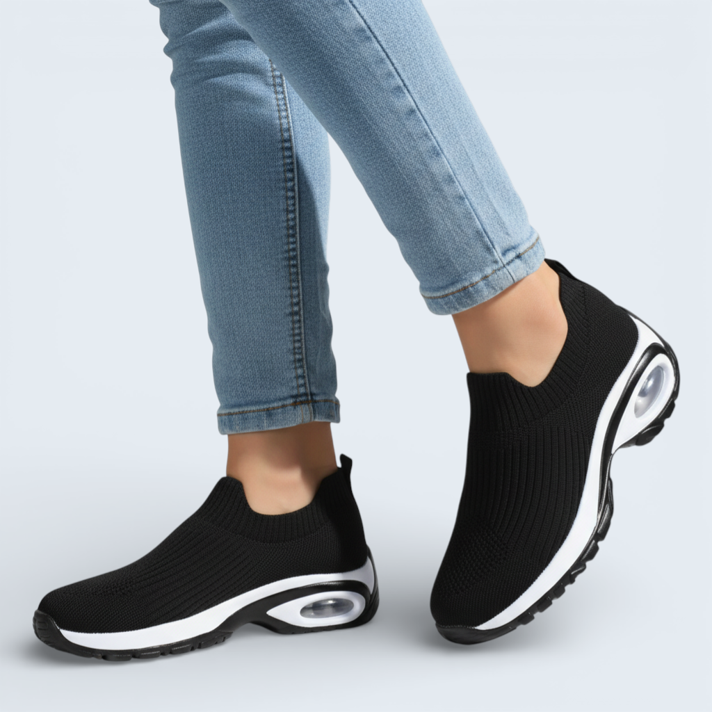 B&B Women’s Slip-On Walking Sneakers – Lightweight Breathable Everyday Comfort Shoes