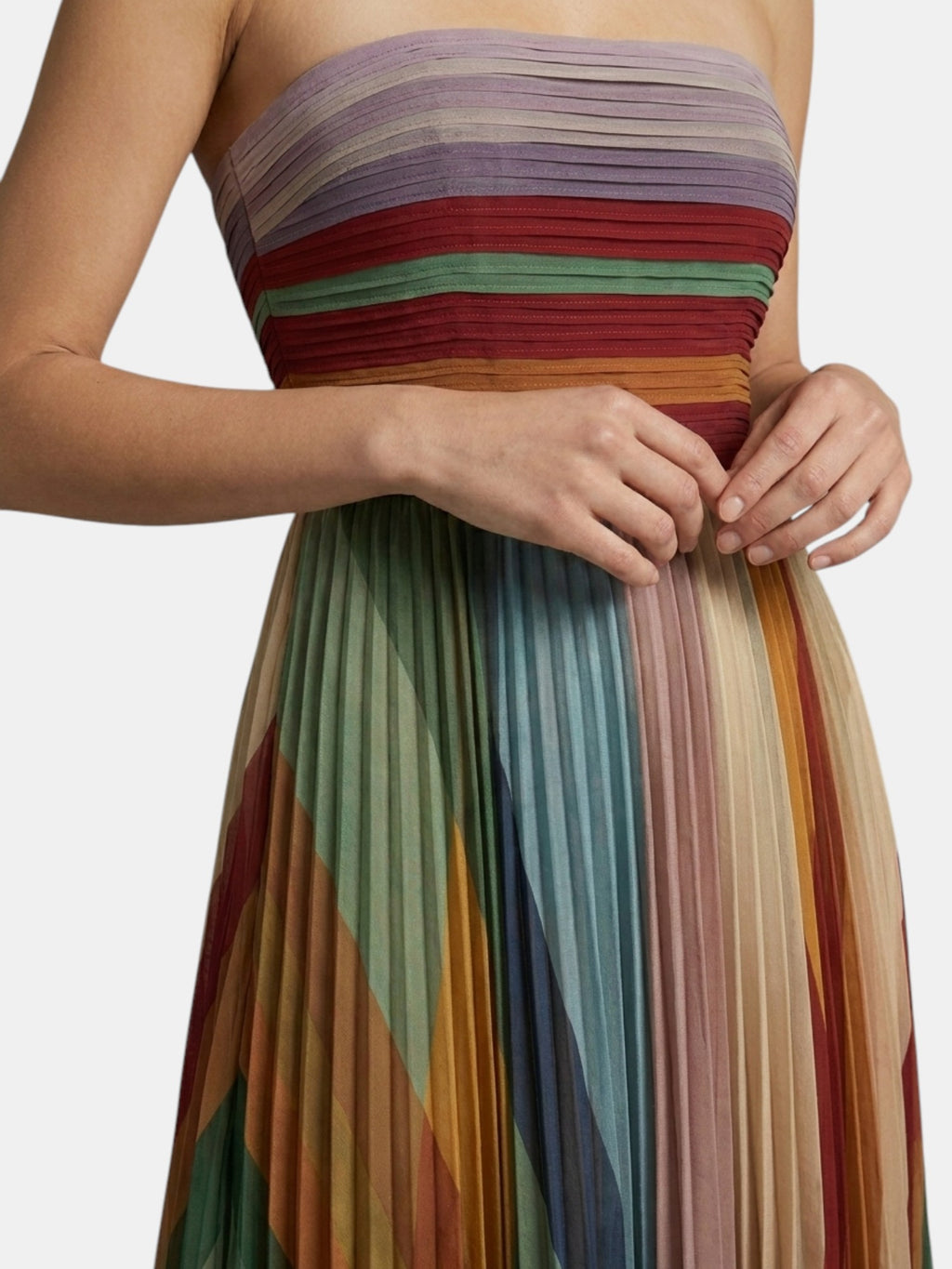 Robe maxi bustier pour femmes, robe longue plissée
