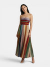 Women's Strapless Maxi Dress Pleated Long Dress