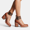 Women's Block Heel Shoes with Triple Buckle Straps
