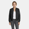 Women's Casual Bomber Jacket with Zipper Closure