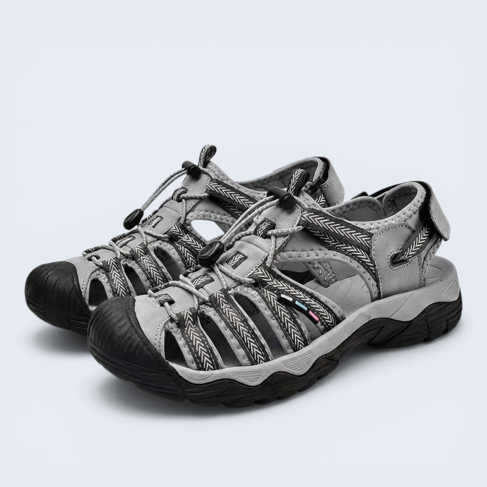 B&B Women's Closed Toe Sandals – Adjustable Toggle Breathable Straps Everyday Comfort Walking