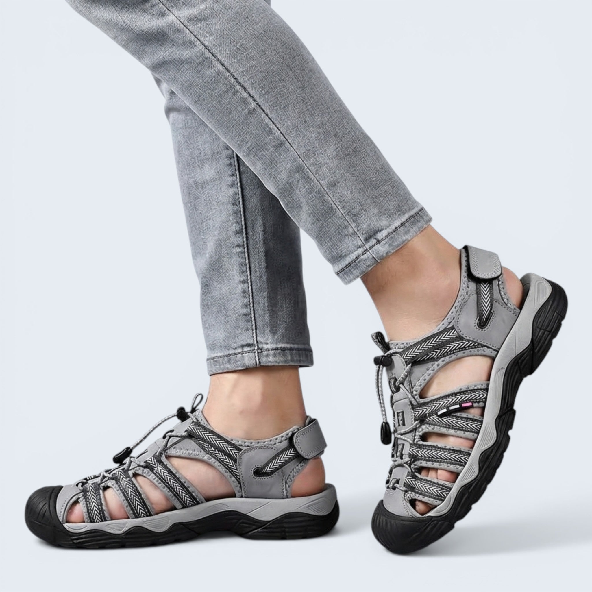 B&B Women's Closed Toe Sandals – Adjustable Toggle Breathable Straps Everyday Comfort Walking