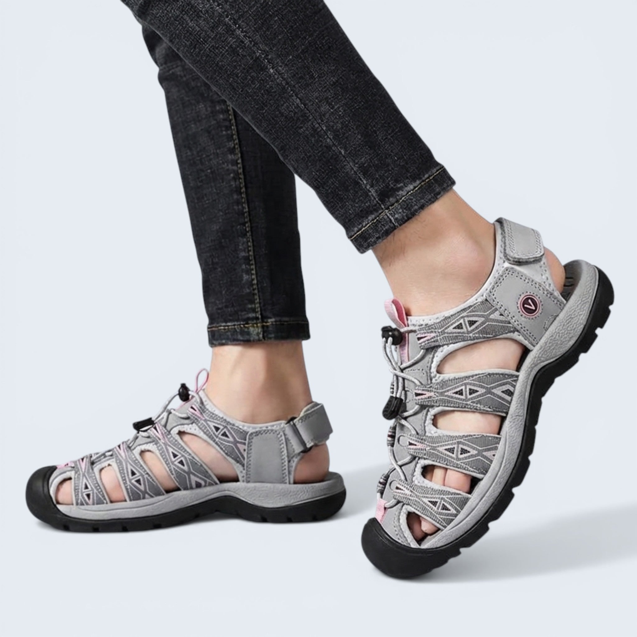 B&B Women's Closed Toe Sandals – Breathable Straps Adjustable Fit Everyday Comfort Walking