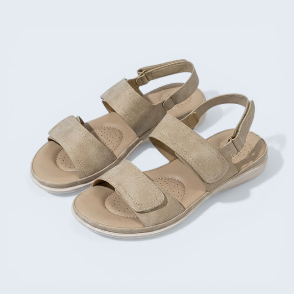 B&B Women's Open Toe Sandals – Adjustable Straps Cushioned Sole Everyday Comfort