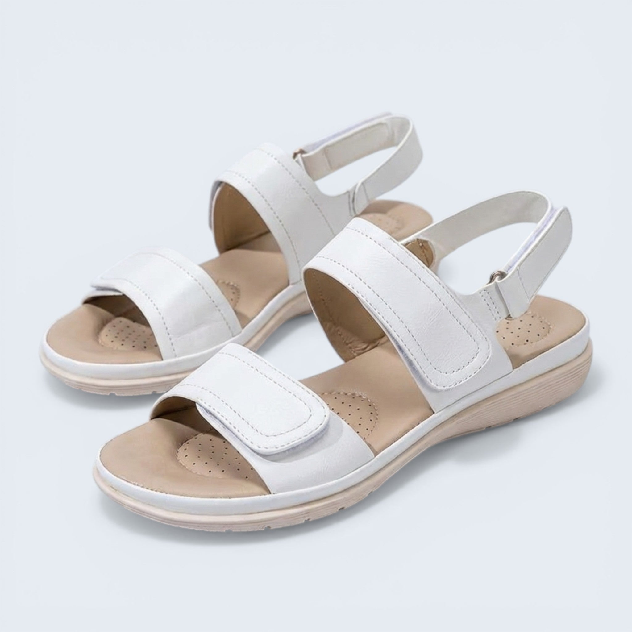 B&B Women's Open Toe Sandals – Adjustable Straps Cushioned Sole Everyday Comfort