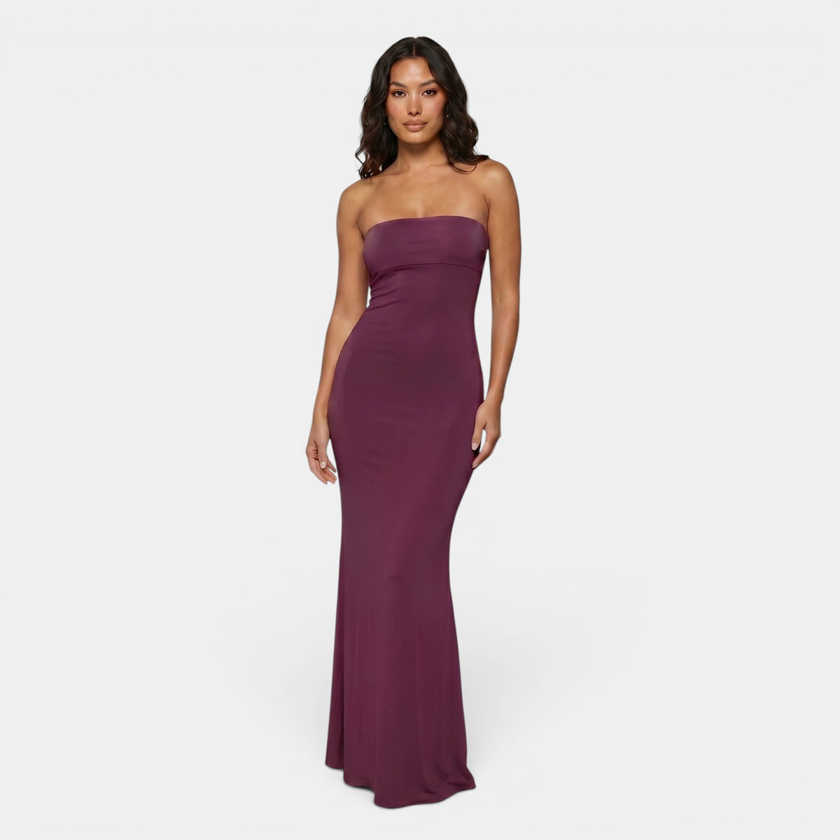Robe maxi bustier pour femme à silhouette ajustée