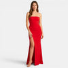 Women's Strapless Maxi Dress with High Slit