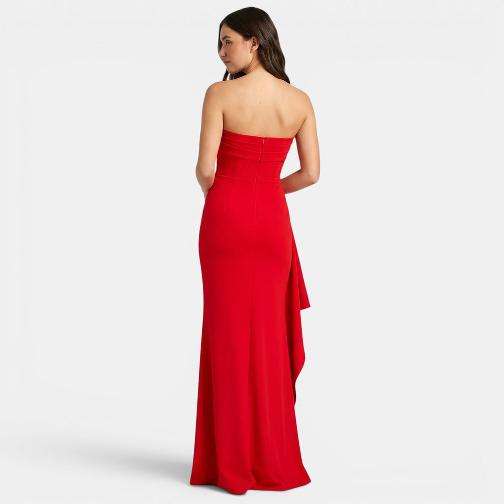 Robe maxi bustier pour femme avec fente haute