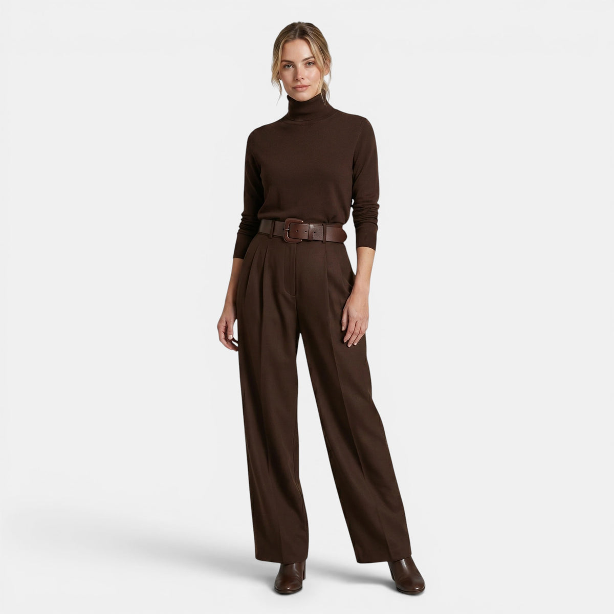 Ensemble pour femmes | Haut à col roulé et pantalon à jambes larges
