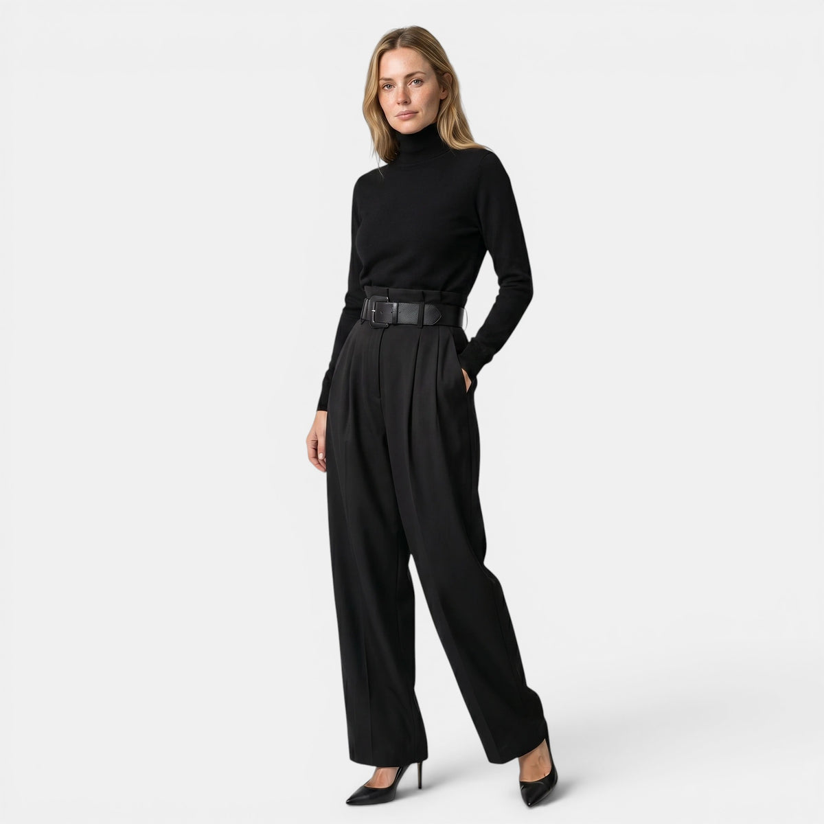 Ensemble pour femmes | Haut à col roulé et pantalon à jambes larges