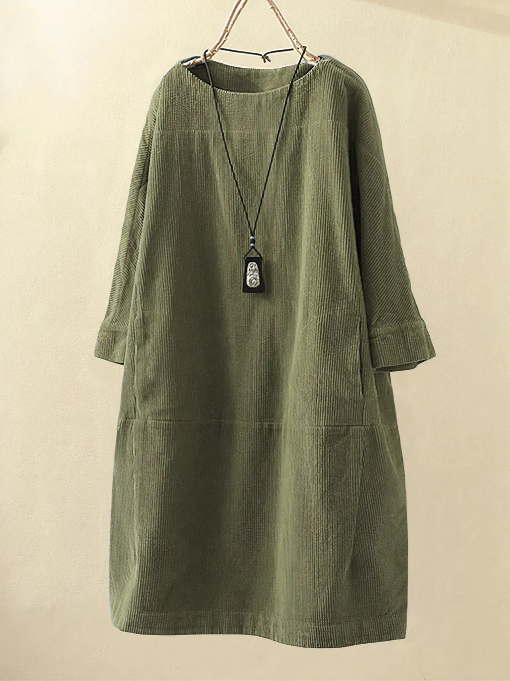 Women’s Relaxed Midi Dress with Loose Comfortable Fit