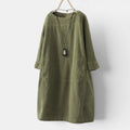 Women’s Relaxed Midi Dress with Loose Comfortable Fit