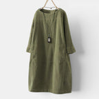 Women’s Relaxed Midi Dress with Loose Comfortable Fit